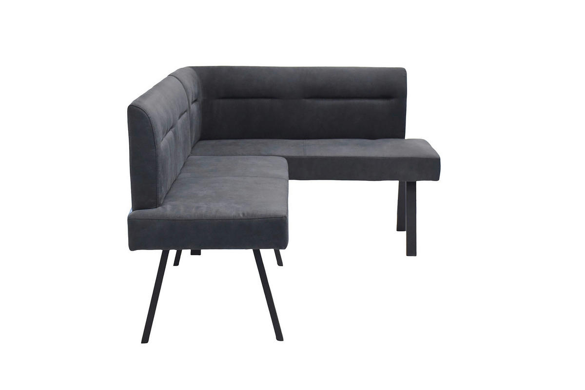 ECKBANK Metall, Textil Anthrazit  - Anthrazit/Schwarz, Modern, Textil/Metall (128/181cm) - MID.YOU