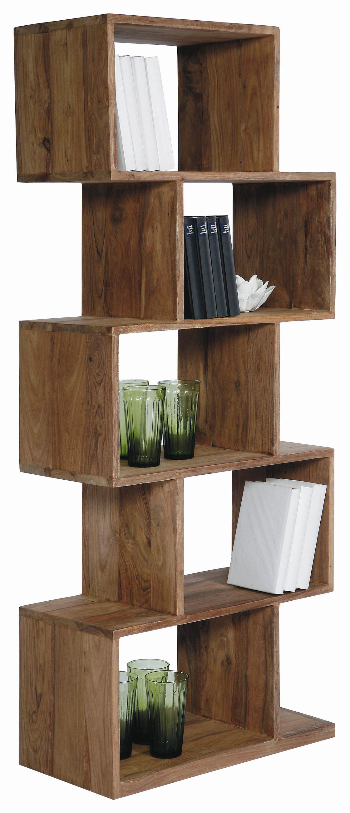 REGAL Sheesham massiv Sheeshamfarben  - Sheeshamfarben, Design, Holz (60/150/30cm) - Kare-Design