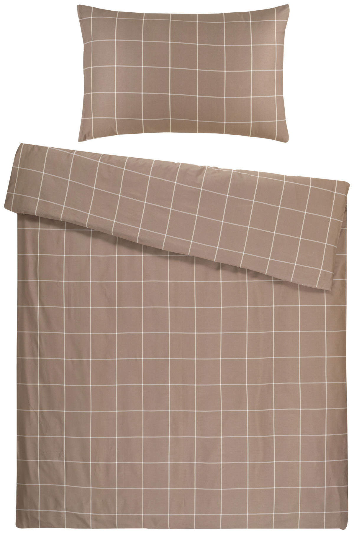 BETTWÄSCHESET Satin 160/210 cm  65 cm/100 cm  - Cappuccino, Basics, Textil (160/210cm) - Ambiente