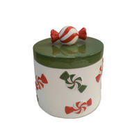 AUFBEWAHRUNGSDOSE 0.4 L  - Rot/Weiß, LIFESTYLE, Keramik (15,6/17,6cm) - X-Mas