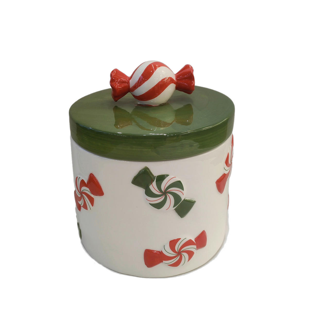 AUFBEWAHRUNGSDOSE 0.4 L  - Rot/Weiß, LIFESTYLE, Keramik (15,6/17,6cm) - X-Mas