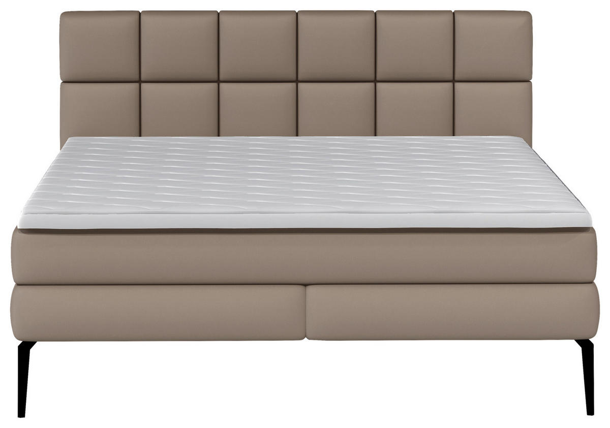 KONTINENTALSÄNG  i ljusbrun  - ljusbrun/svart, Modern, metall/trämaterial (180/200cm) - Vienna Royal Beds