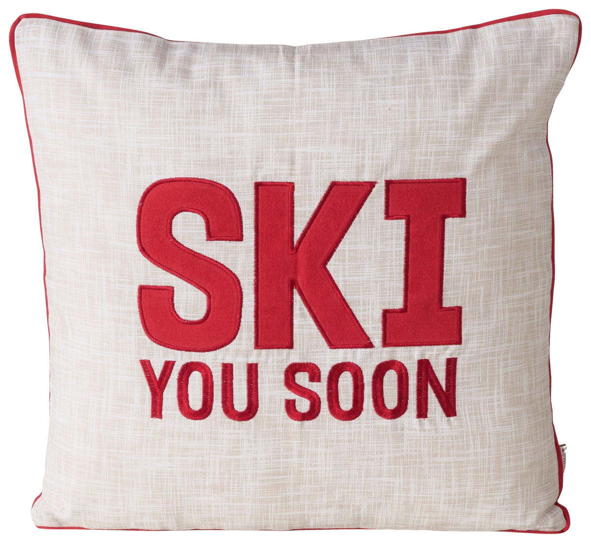 ZIERKISSEN    - Beige/Rot, Trend, Textil (12/45/45cm)