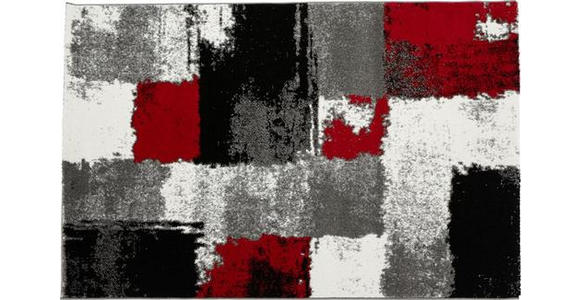 Webteppich Grau/Rot Saphira 200x290 cm - Rot/Grau, KONVENTIONELL, Textil (200/290cm) - Ombra