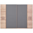 SCHWEBETÜRENSCHRANK  in Taupe, Eichefarben  - Taupe/Eichefarben, Natur, Glas/Holz (286/215/74cm) - Linea Natura