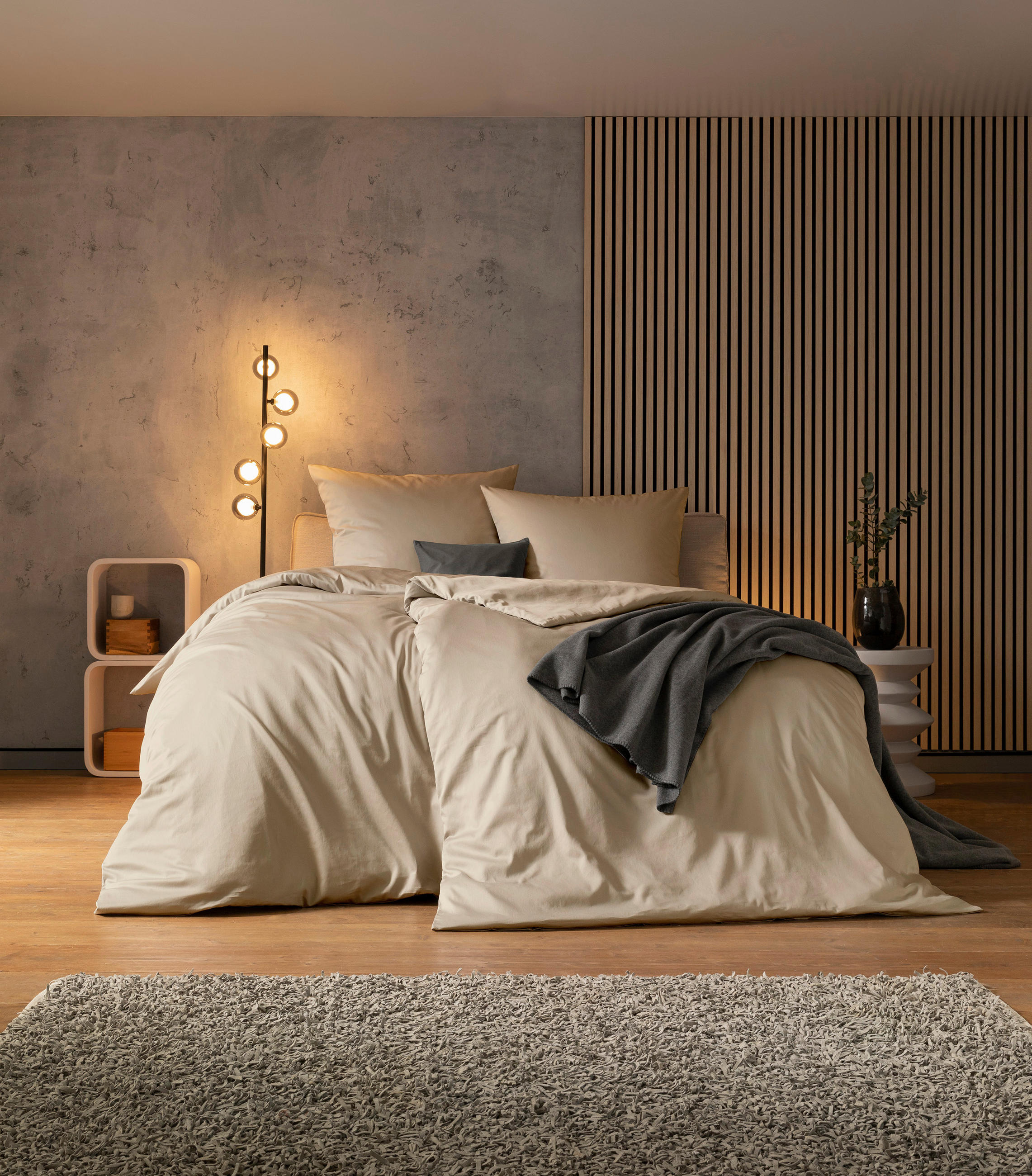 BETTWÄSCHE Levian Makosatin 135/200 cm - Grau, Basics, Textil (135/200cm) - Estella