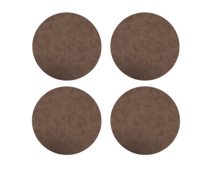 GLASUNDERLÄGG SET 4 delar 10 cm - brun, Basics, textil (10cm)