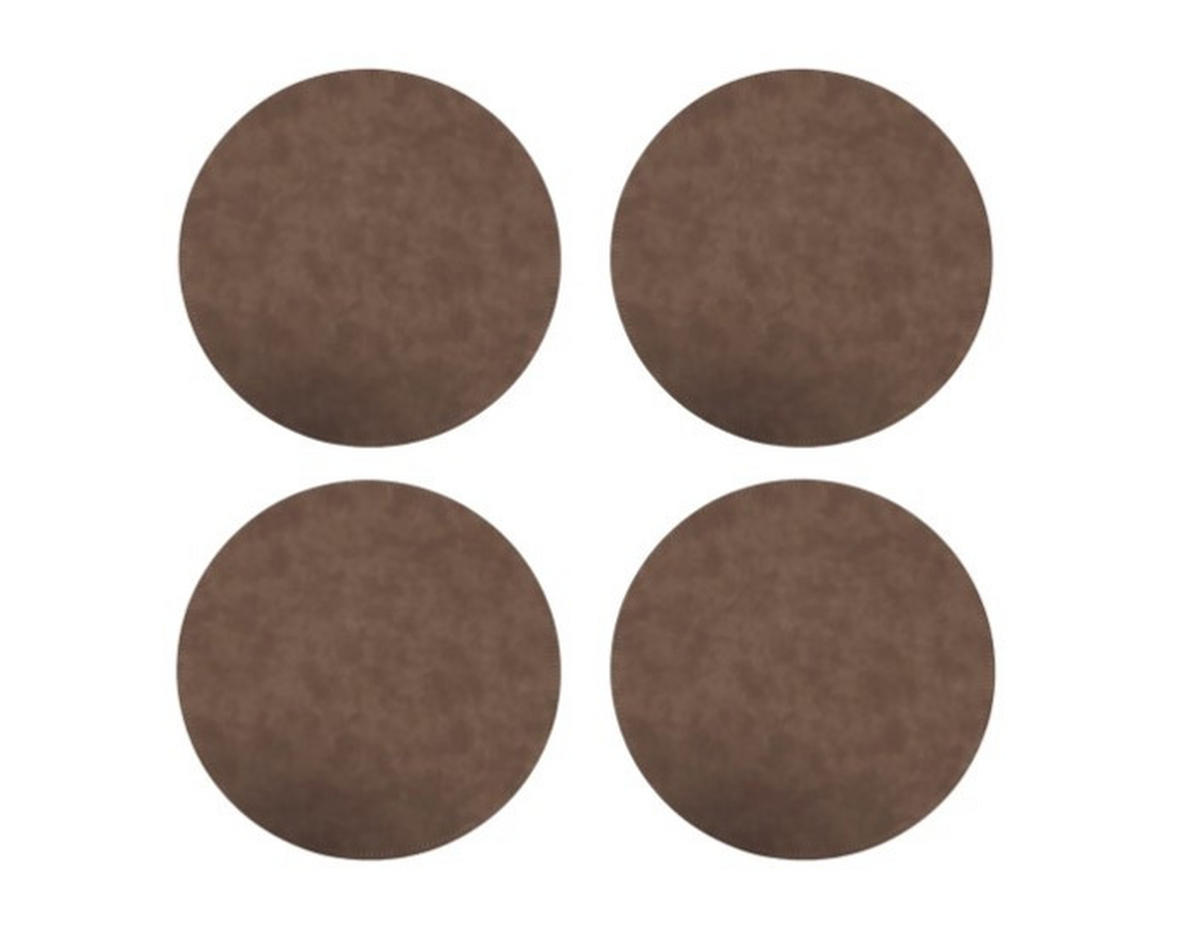 GLASUNDERLÄGG SET 4 delar 10 cm - brun, Basics, textil (10cm)