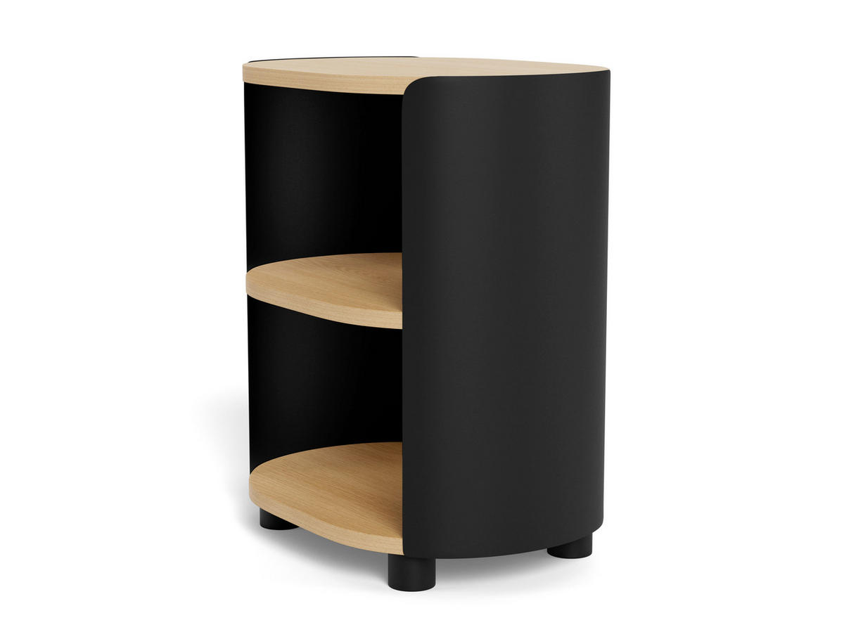 NACHTSCHRANK 40/48/30 cm  - Schwarz/Naturfarben, Holzwerkstoff/Kunststoff (40/48/30cm)