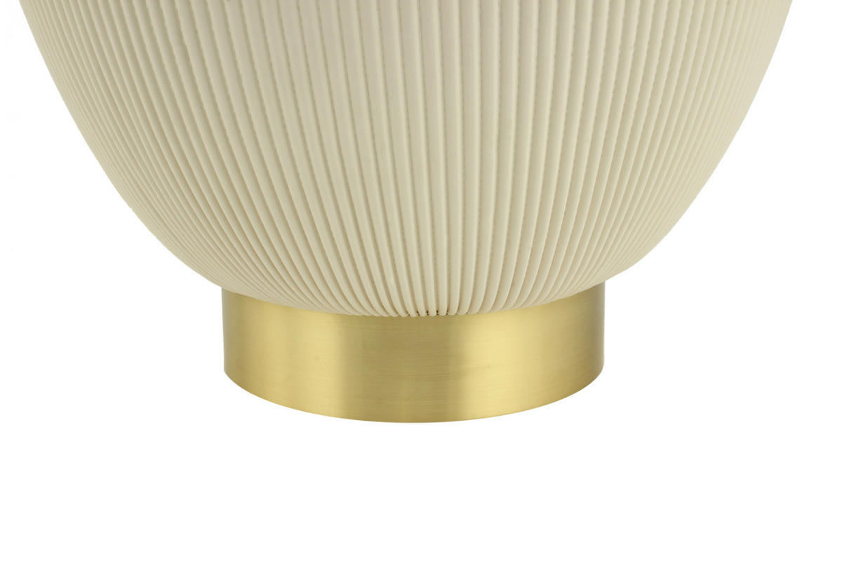 BEISTELLTISCH Creme rund  - Goldfarben/Creme, Design, Textil/Stein (47/45cm) - Kayoom