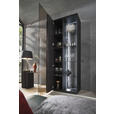 VITRINE  in massiv Kernbuche, Kernesche Anthrazit  - Anthrazit/Schwarz, Design, Glas/Holz (72/204/44cm) - Johann Jakob