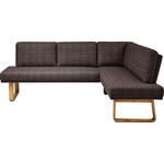 ECKBANK 240/174 cm Flachgewebe Eichefarben, Dunkelbraun Asteiche massiv, Schichtholz Holz   - Eichefarben/Dunkelbraun, Design, Holz/Textil (240/174cm) - Dieter Knoll