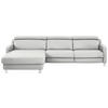 ECKSOFA in Echtleder Hellgrau  - Chromfarben/Hellgrau, Design, Leder/Metall (176/291cm) - Valdera
