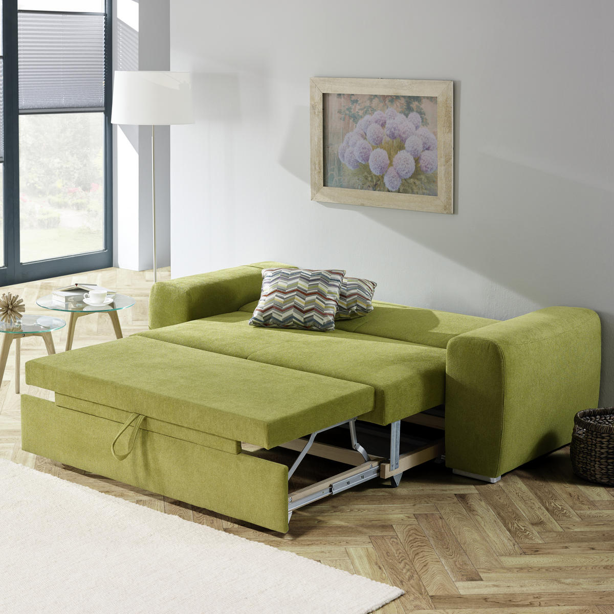 SCHLAFSOFA in Dunkelbraun  - Chromfarben/Dunkelbraun, Design, Holz/Textil (199/92/97cm) - Hom`in