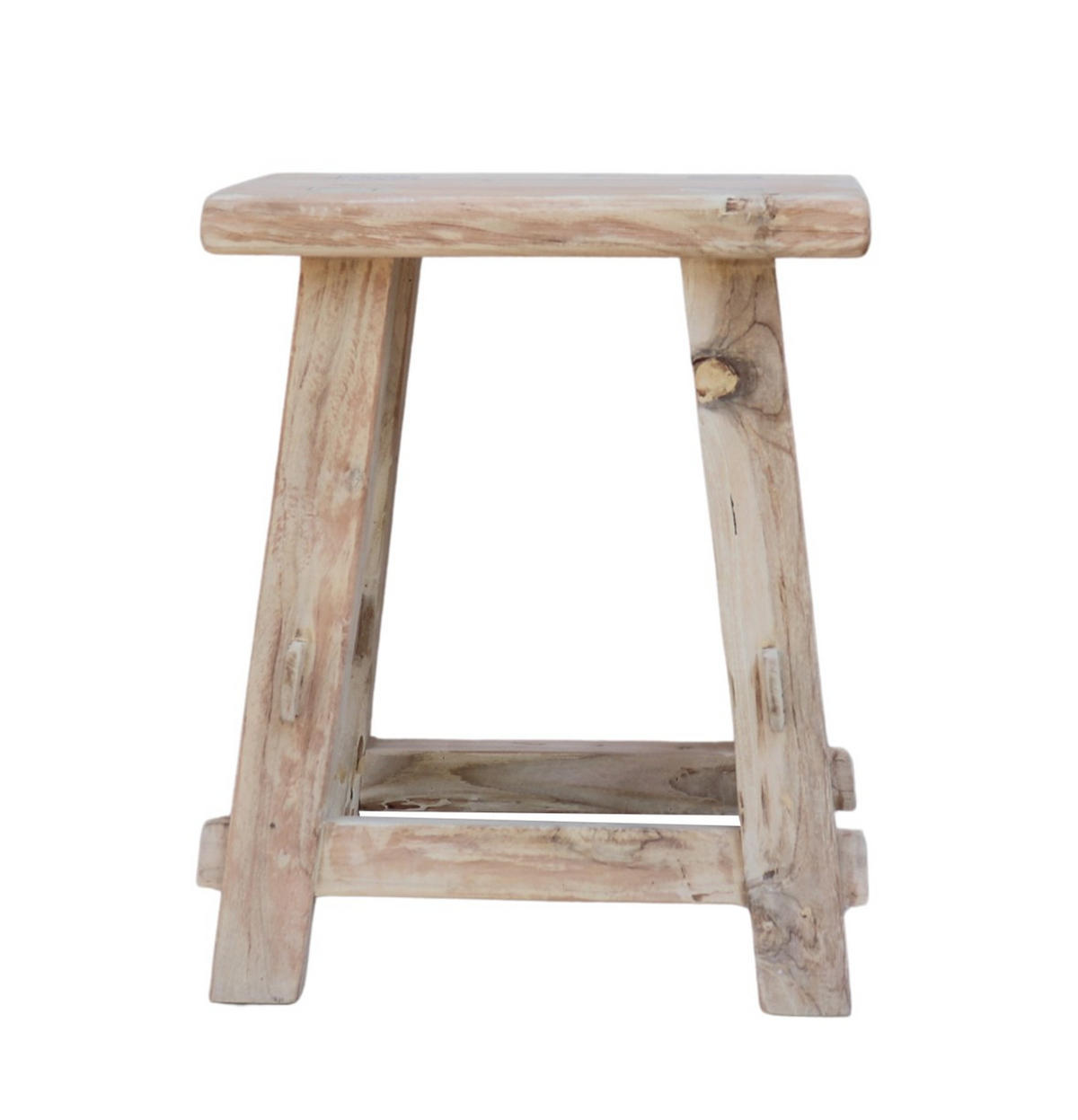 HOCKERBANK 40/25/50 cm Schwarz Recyclingholz vollmassiv  - Schwarz, Design, Holz (40/25/50cm) - Livetastic