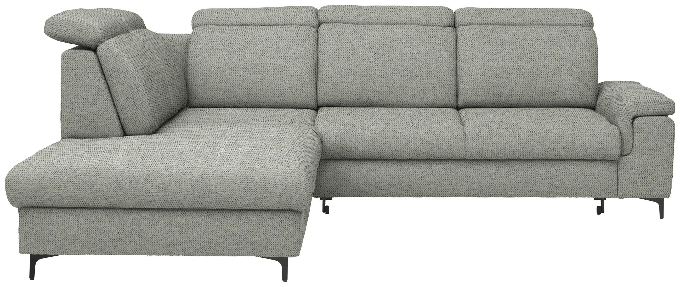 ECKSOFA Struktur Graubraun  - Graubraun/Schwarz, Design, Textil/Metall (270/292cm) - Stylife