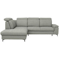 ECKSOFA Struktur Graubraun  - Graubraun/Schwarz, Design, Textil/Metall (270/292cm) - Stylife