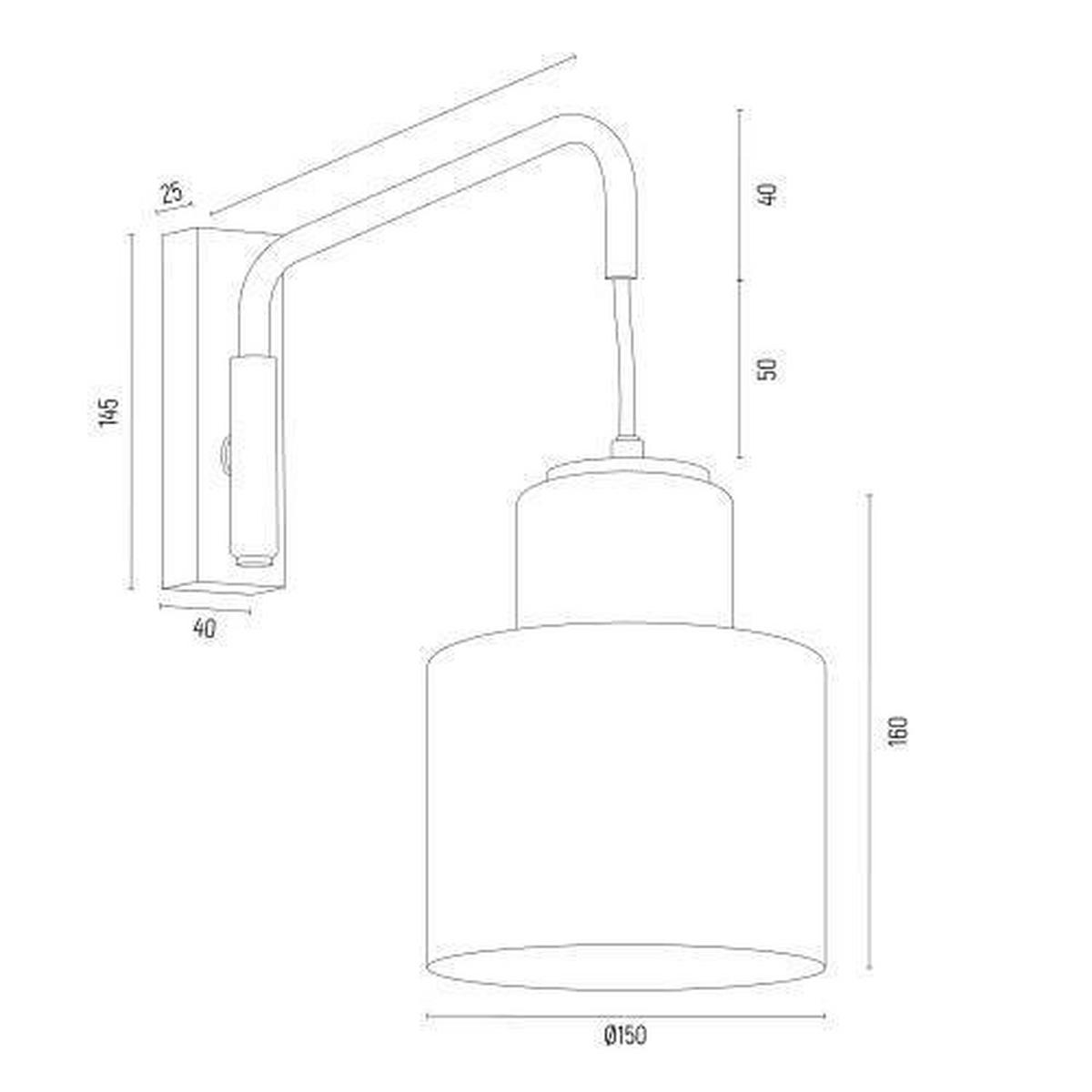 WANDLEUCHTE Argon Diuna 25/26,5/15 cm   - Rot/Goldfarben, KONVENTIONELL, Glas/Metall (25/26,5/15cm)