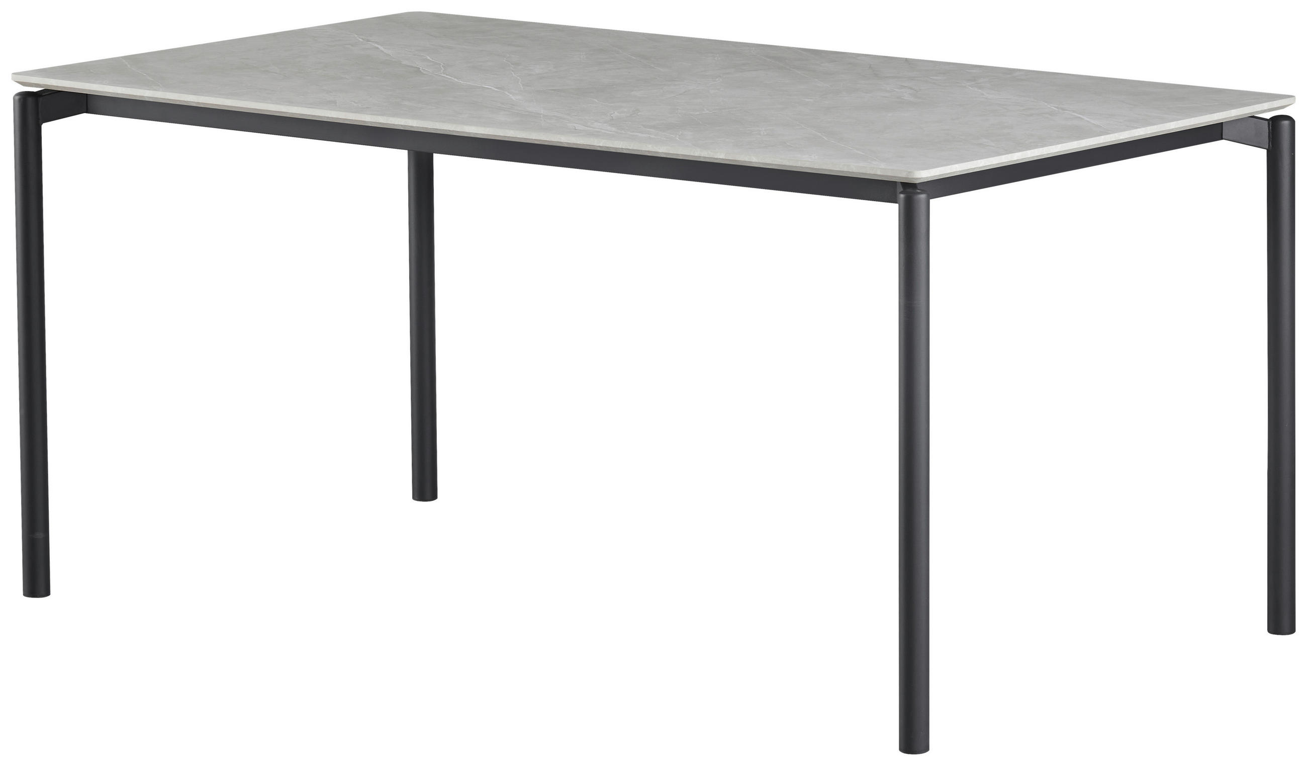 ESSTISCH in Metall, Holzwerkstoff   - Schwarz/Grau, KONVENTIONELL, Holzwerkstoff/Metall (160/76/90cm) - P & B