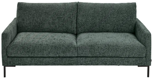 3-SITZER-SOFA in Webstoff Dunkelgrün  - Dunkelgrün/Schwarz, KONVENTIONELL, Textil/Metall (196/78/90cm) - Hom`in