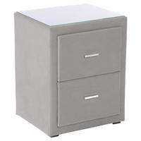 NACHTSCHRANK 48/60/43 cm  - Chromfarben/Schwarz, KONVENTIONELL, Glas/Kunststoff (48/60/43cm) - Beldomo - Sleep