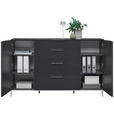 SIDEBOARD  in 180/101/40,5 cm  - Anthrazit/Alufarben, Design, Glas/Holzwerkstoff (180/101/40,5cm) - Voleo
