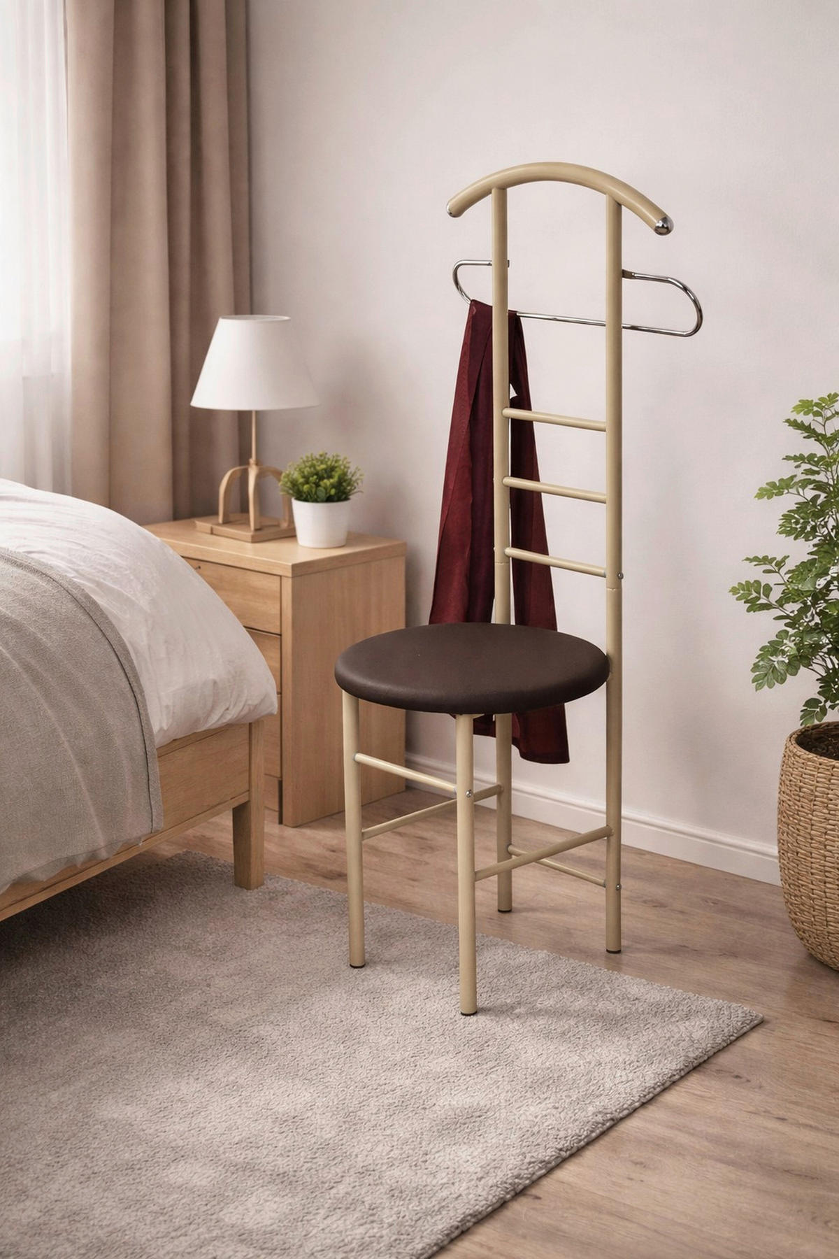 HERRENDIENER in Beige, Braun   - Beige/Braun, Design, Textil/Metall (47/53/118cm) - MID.YOU