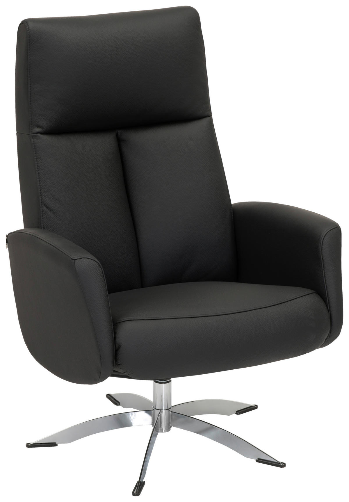 RELAXAČNÍ KŘESLO, kůže, černá - černá, Design, kov/kůže (71/105/75cm) - Welnova