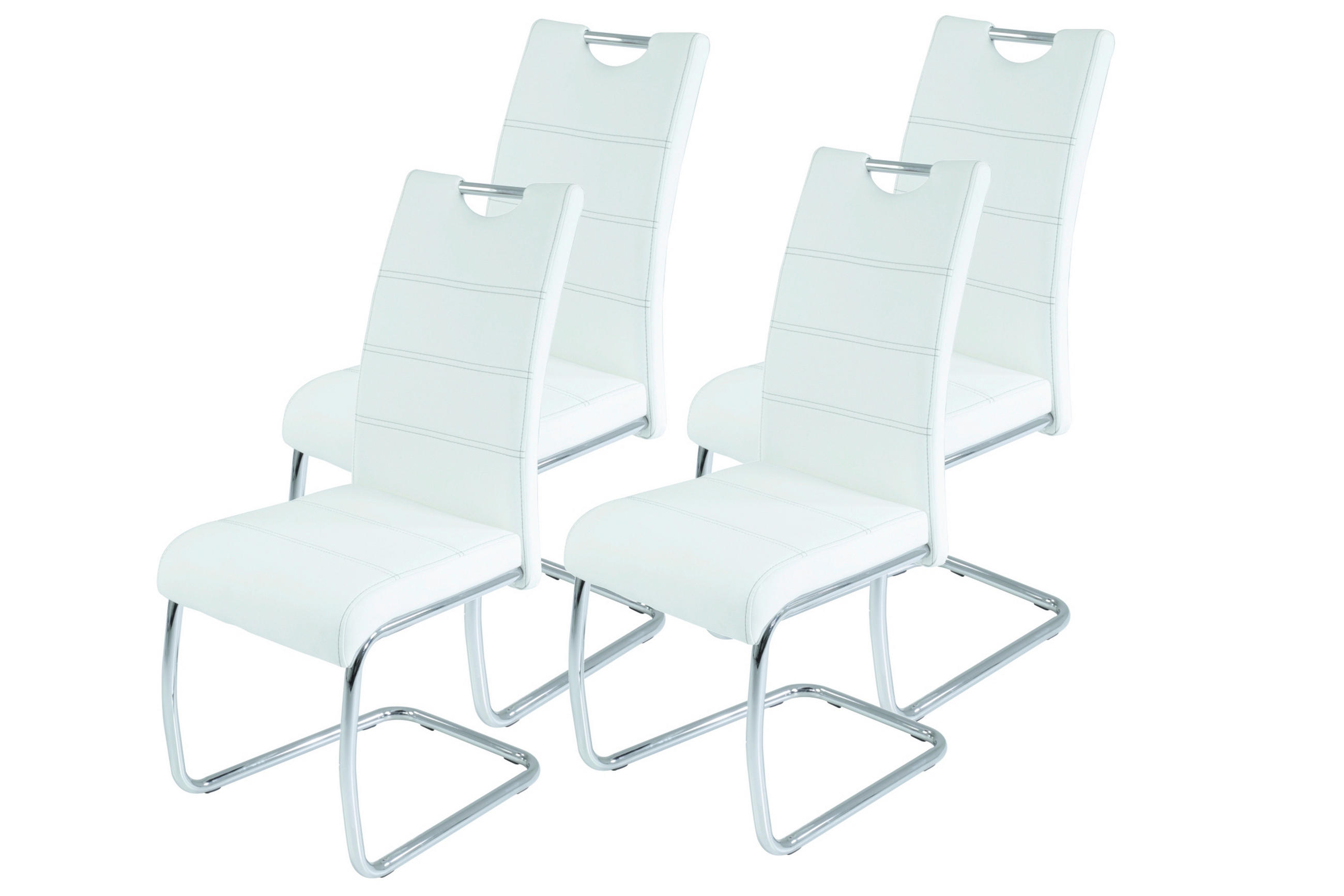 P & B Schwingstuhl-Set Weiß, Chrom 43x98x59 cm