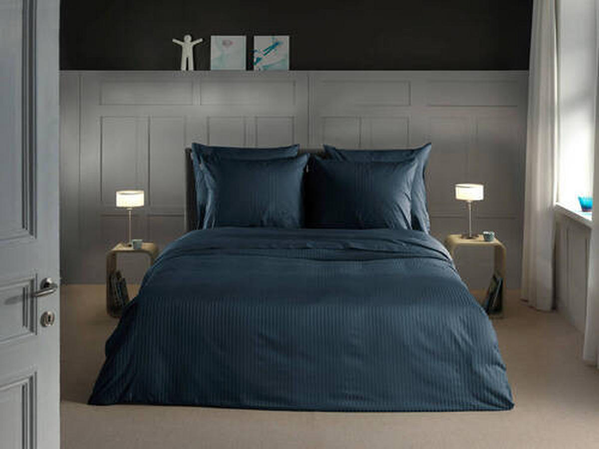 BETTWÄSCHE BANDA Makosatin 135/200 cm  - Blau, Basics, Textil (135/200cm) - Novel