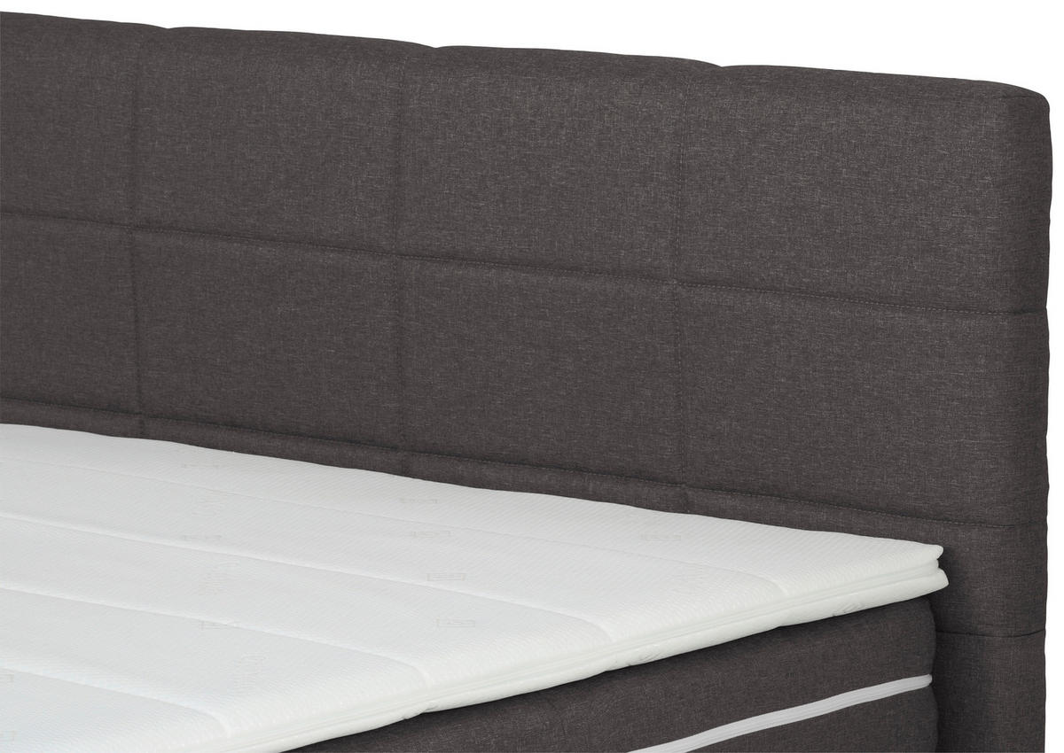 BOXSPRINGBETT 140/200 cm  in Anthrazit  - Anthrazit/Schwarz, MODERN, Kunststoff/Textil (140/200cm) - MID.YOU