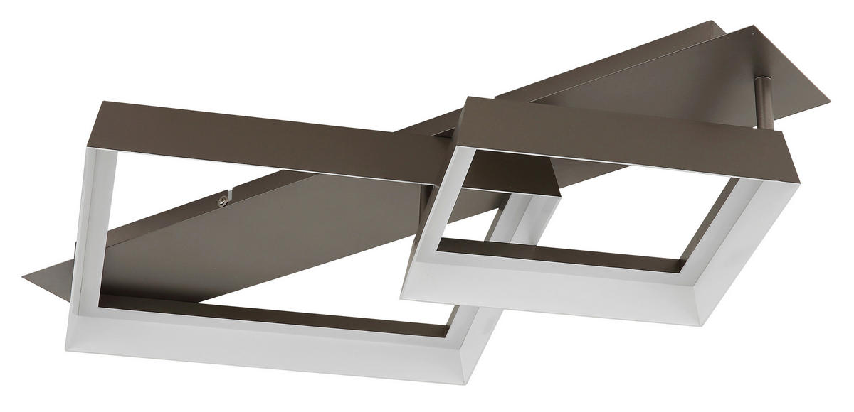 LED-DECKENLEUCHTE 68,5/49,5/12 cm   - Braun/Weiß, Design, Kunststoff/Metall (68,5/49,5/12cm) - Globo
