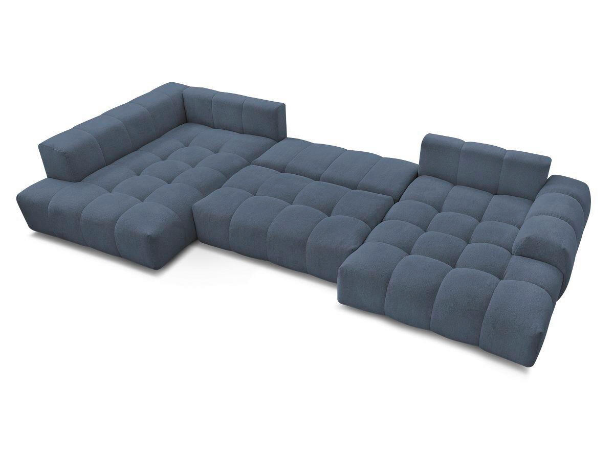 ECKSCHLAFSOFA EVEREST  mit Rücken echt, Armteil links, Armteil rechts Flachgewebe Dunkelblau  - Schwarz/Dunkelblau, MODERN, Kunststoff/Textil (212/423/198cm)