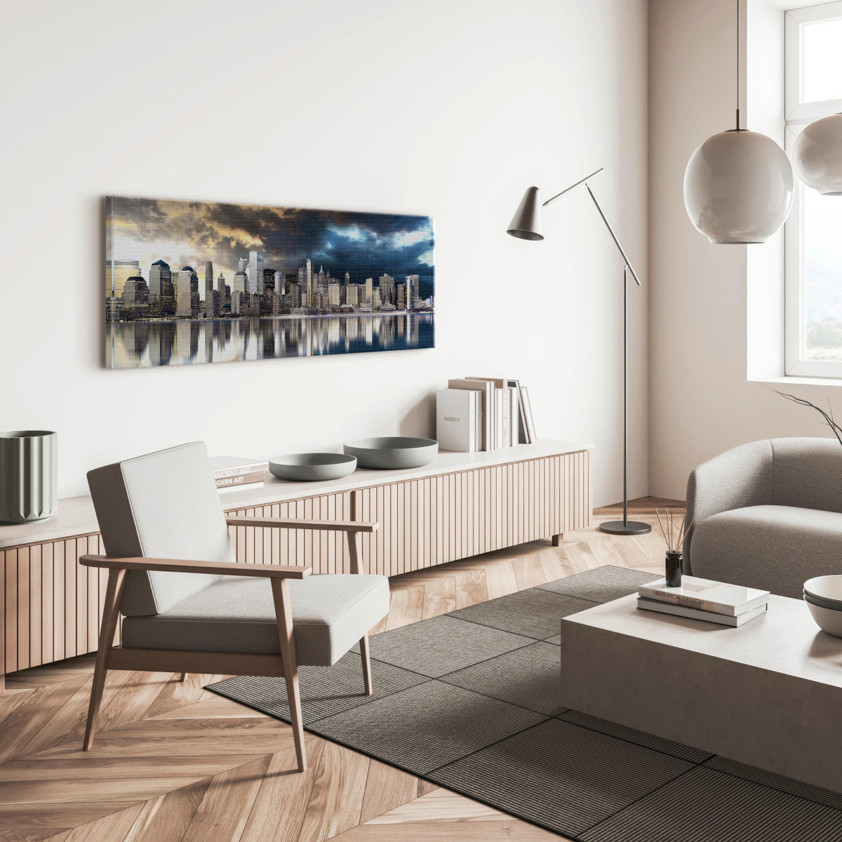 LEINWANDBILD Städte 150/60 cm  - Multicolor, Basics, Holz/Textil (150/60cm)