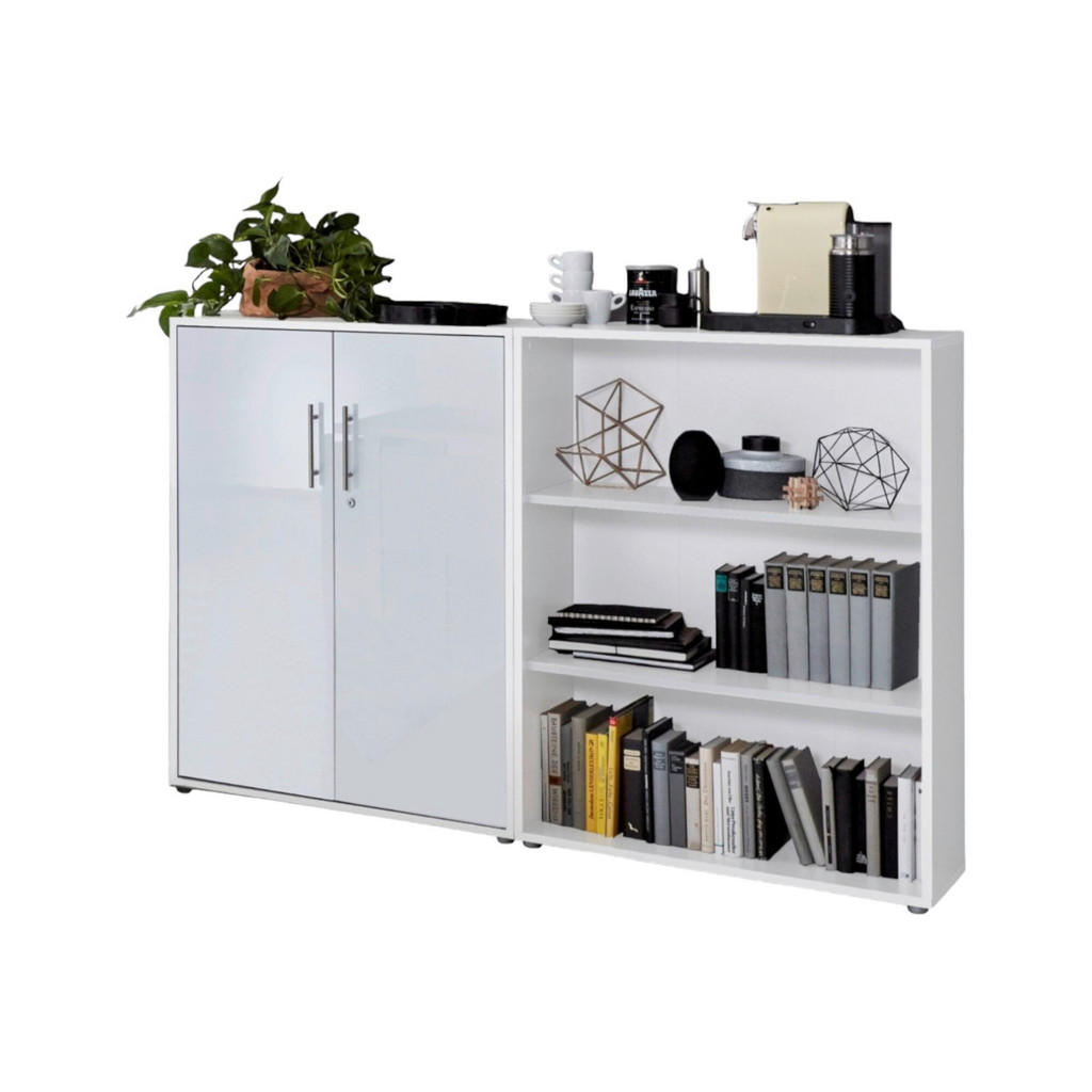 Aktenschrank Office Edition Weiß/Weiß Hochglanz B: 168,8cm