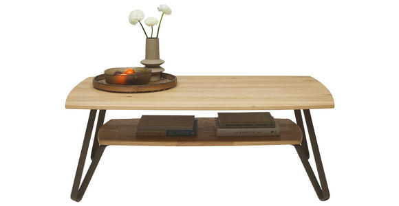 COUCHTISCH in Holz, Metall 95/65/42,6 cm  - Wildeiche/Bronzefarben, MODERN, Holz/Metall (95/65/42,6cm) - Valnatura