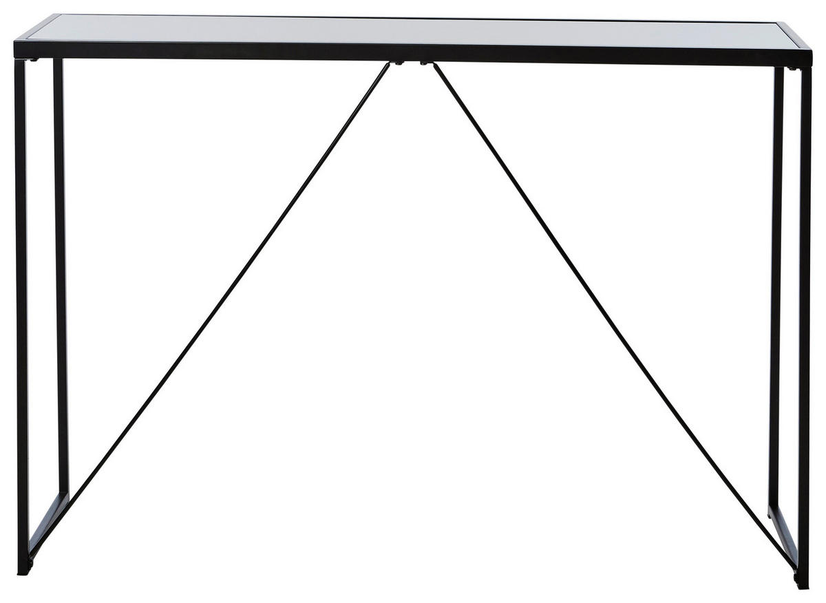 KONSOLENTISCH Schwarz  - Schwarz, KONVENTIONELL, Glas/Metall (111/30/76cm) - Livetastic