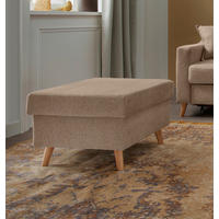 HOCKER Textil Hellbraun  - Hellbraun/Naturfarben, Design, Holz/Textil (61/43/61cm) - P & B
