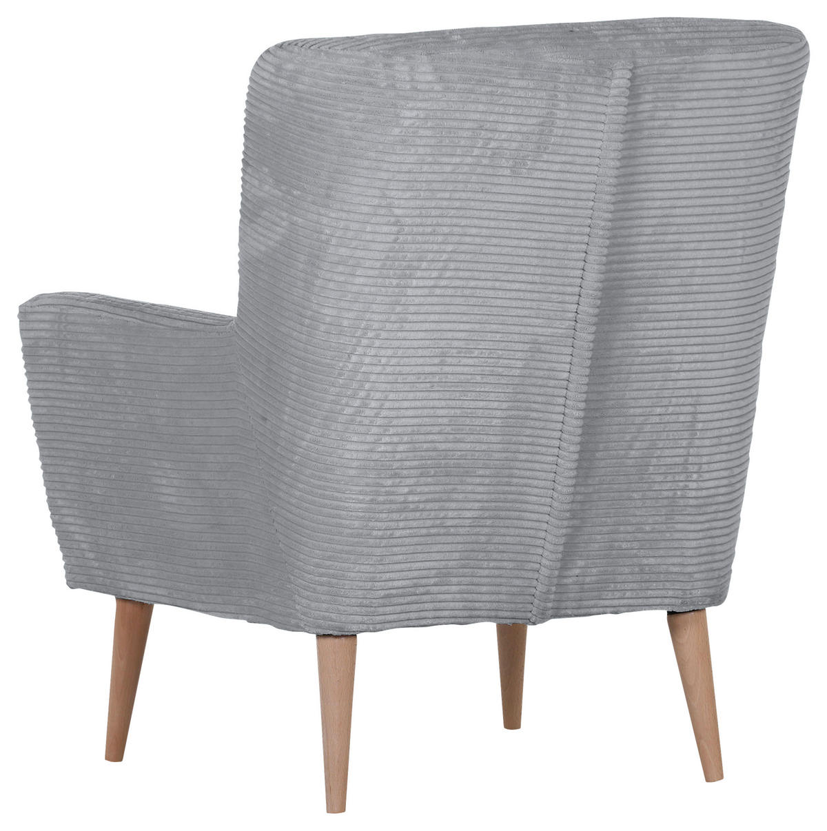 SESSEL Cord Hellgrau    - Hellgrau/Naturfarben, Trend, Holz/Textil (77/80/93cm)