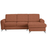 ECKSOFA Orange, Rostfarben Flachgewebe  - Rostfarben/Silberfarben, Design, Textil/Metall (244/167cm) - Cantus
