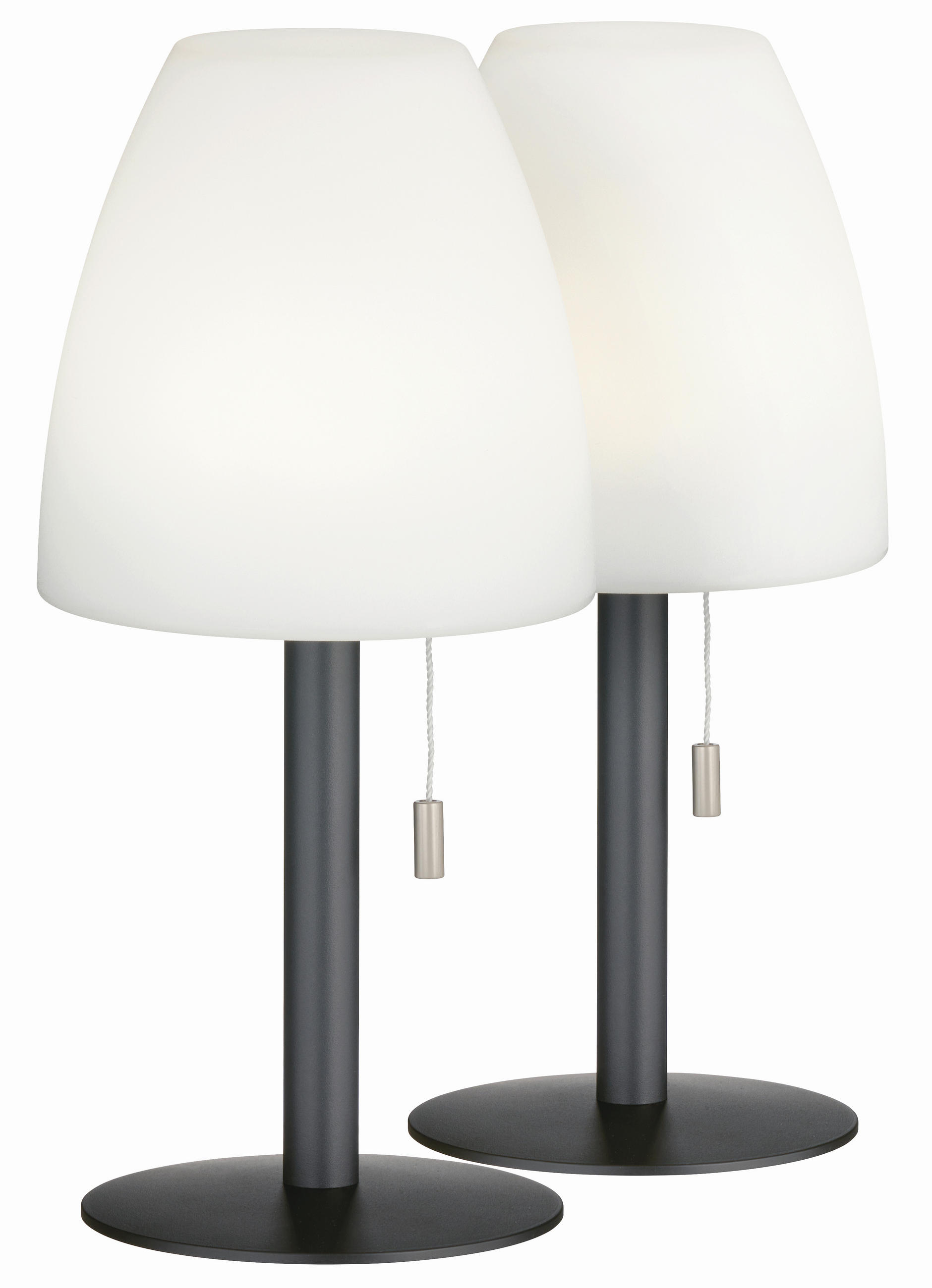 AKKU-TISCHLEUCHTE Fiumara 14/30 cm   - Anthrazit/Weiß, KONVENTIONELL, Kunststoff/Metall (14/30cm)