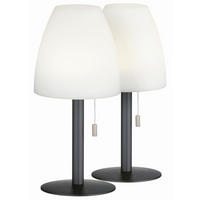 AKKU-TISCHLEUCHTE Fiumara 14/30 cm   - Anthrazit/Weiß, KONVENTIONELL, Kunststoff/Metall (14/30cm)