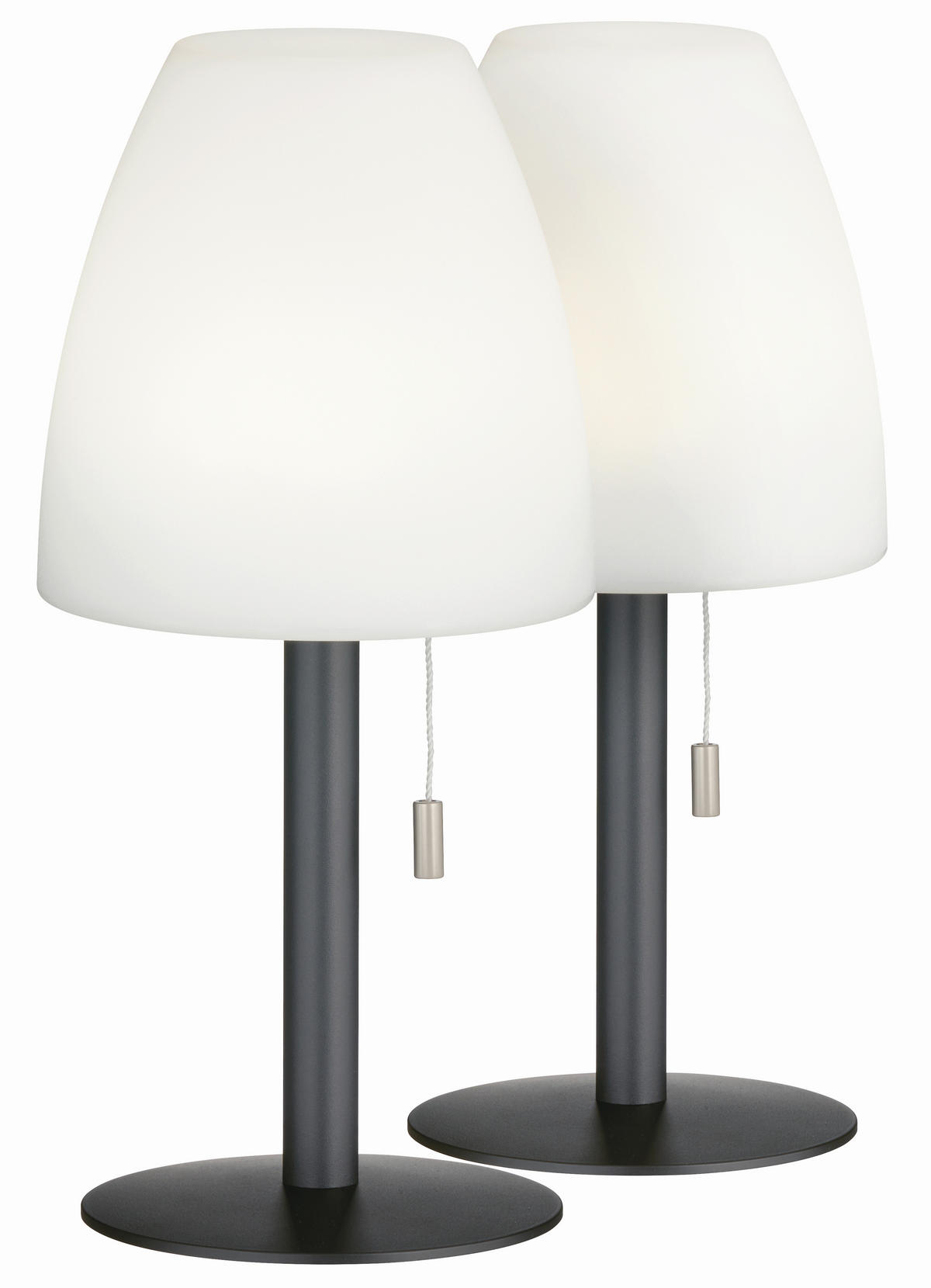 AKKU-TISCHLEUCHTE Fiumara 14/30 cm   - Anthrazit/Weiß, KONVENTIONELL, Kunststoff/Metall (14/30cm)