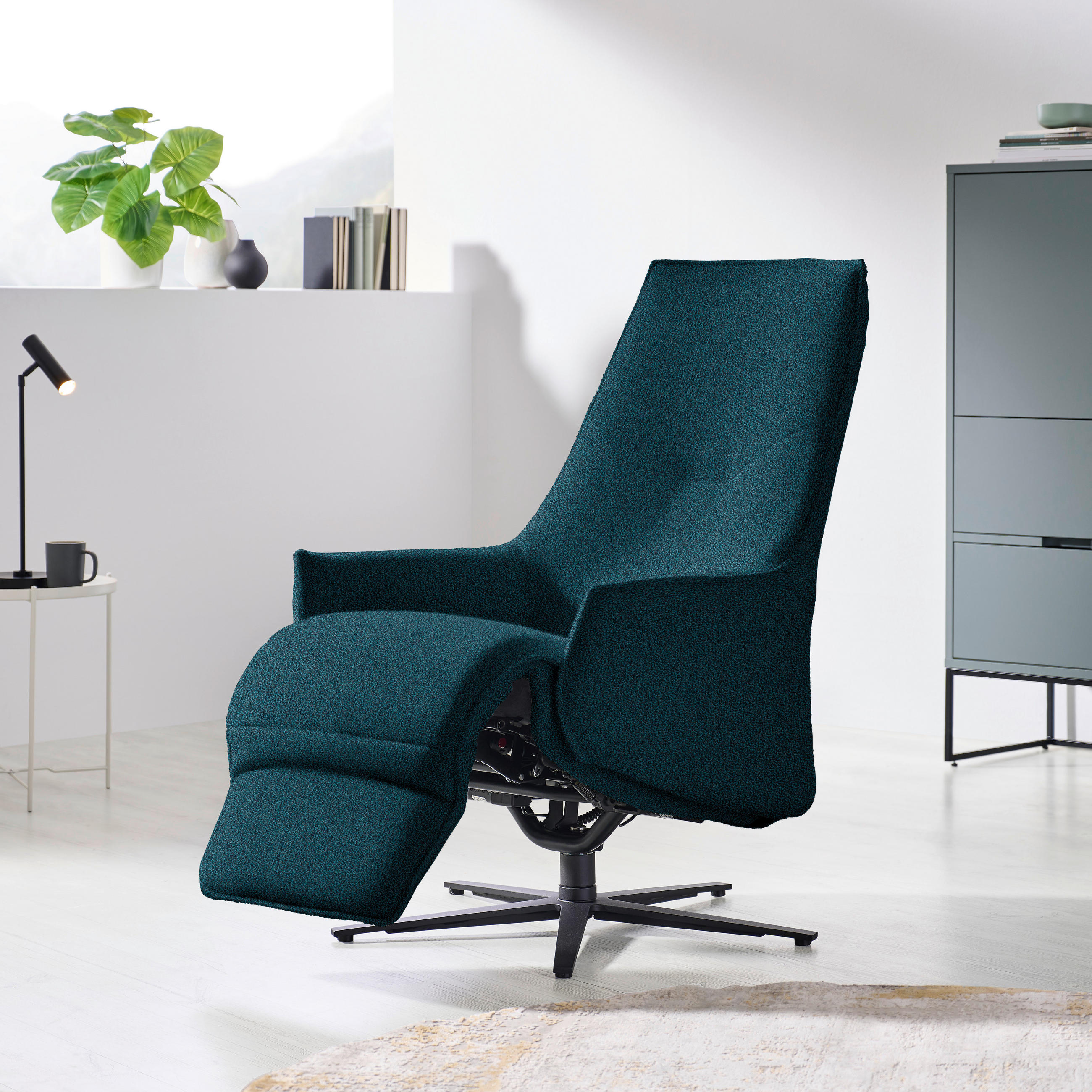 RELAXSESSEL in Textil Royalblau  - Royalblau/Anthrazit, Design, Textil/Metall (70/112/85cm) - Himolla