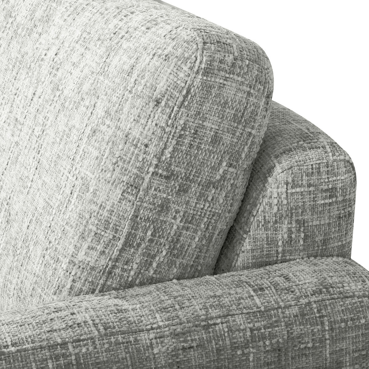 3-SITZER-SOFA Webstoff Grau  - Schwarzchrom/Grau, Design, Textil/Metall (187/85/92cm) - Livetastic