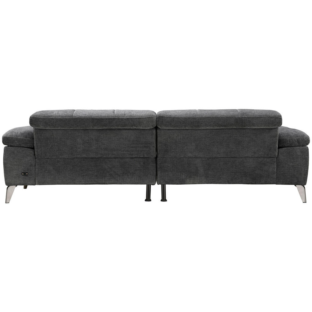 Thumbnail - Livetastic Ecksofa, Dunkelgrau, Textil, 2-Sitzer, L-Form, Ottomane links, 262x175 cm, USB-Anschluss, motorische Relaxfun...