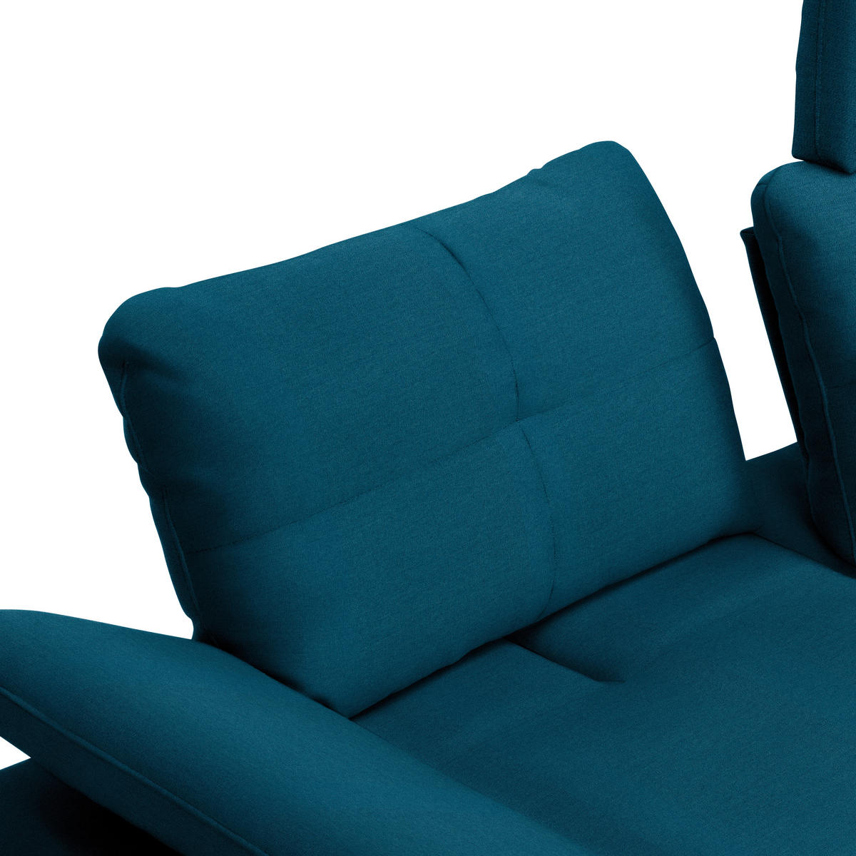 ECKSOFA in Webstoff Dunkelblau  - Schwarz/Dunkelblau, Design, Textil/Metall (301/179cm) - Chilliano