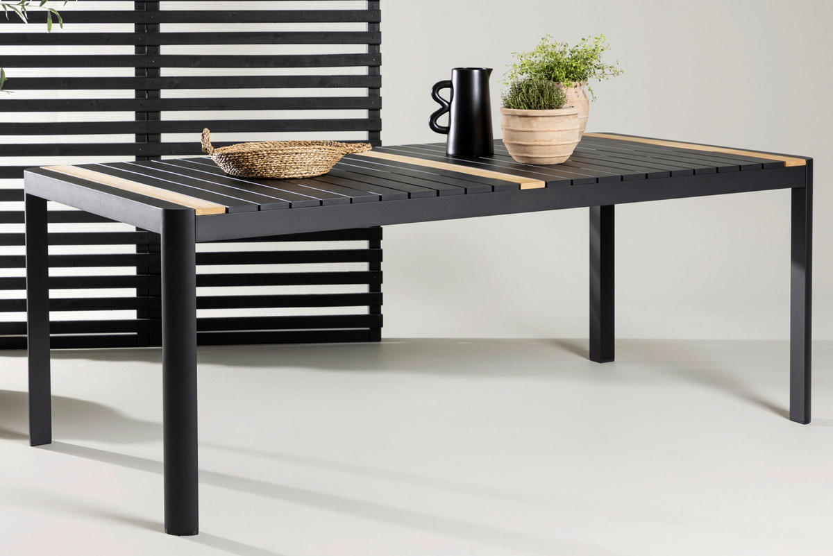 UTEBORD trä, metall  - svart, Klassisk, metall/trä (100/75/200cm) - Gardenson