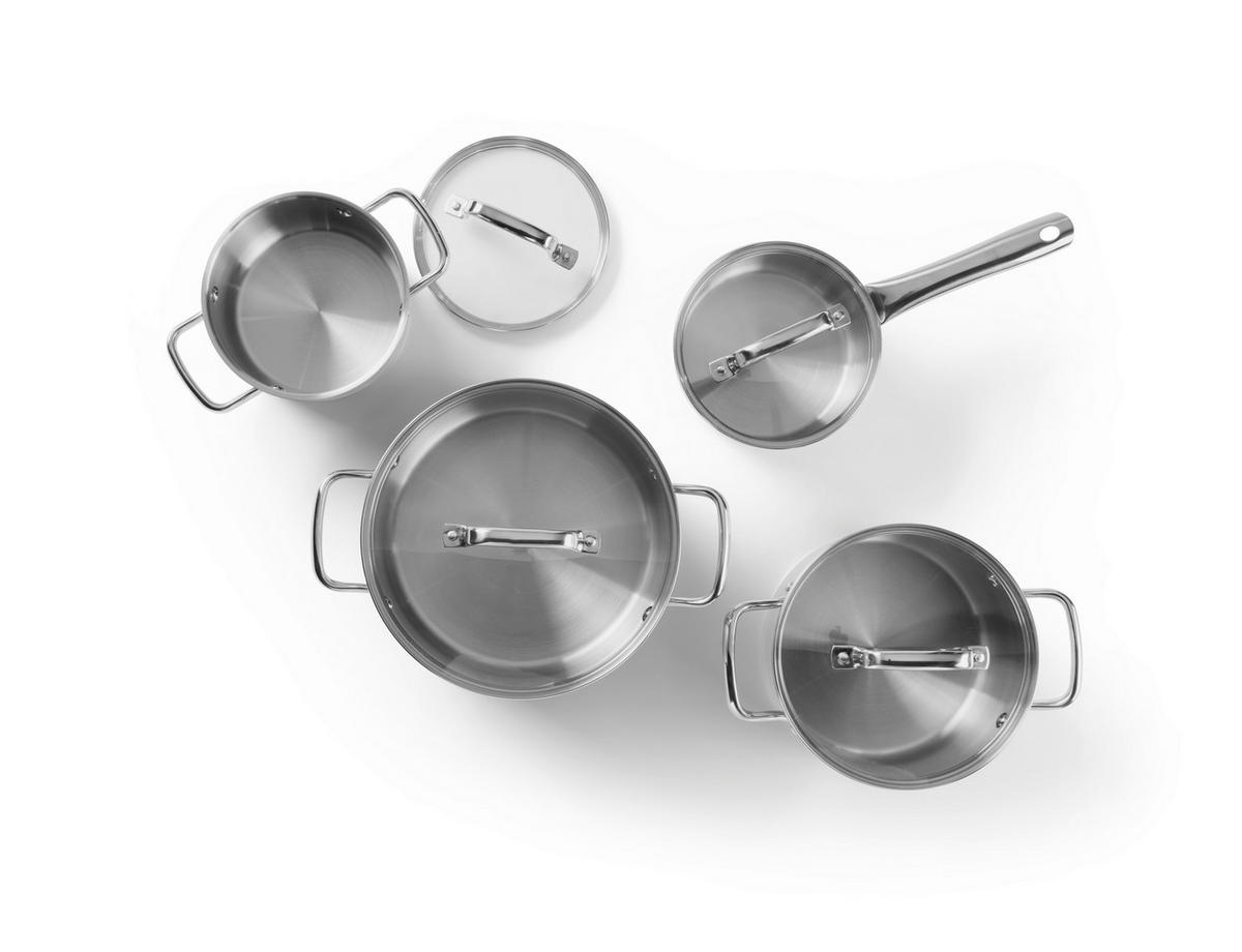 SET ŠERPI 4 dela  - prozirna/boja nerđajućeg čelika, Osnovno, staklo/metal - Homeware Profession.