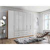 FALTTÜRENSCHRANK 250/216/58 cm 4-türig Weiß, Eiche Bianco  - Schieferfarben/Eiche Bianco, KONVENTIONELL, Glas/Holzwerkstoff (250/216/58cm) - Dieter Knoll